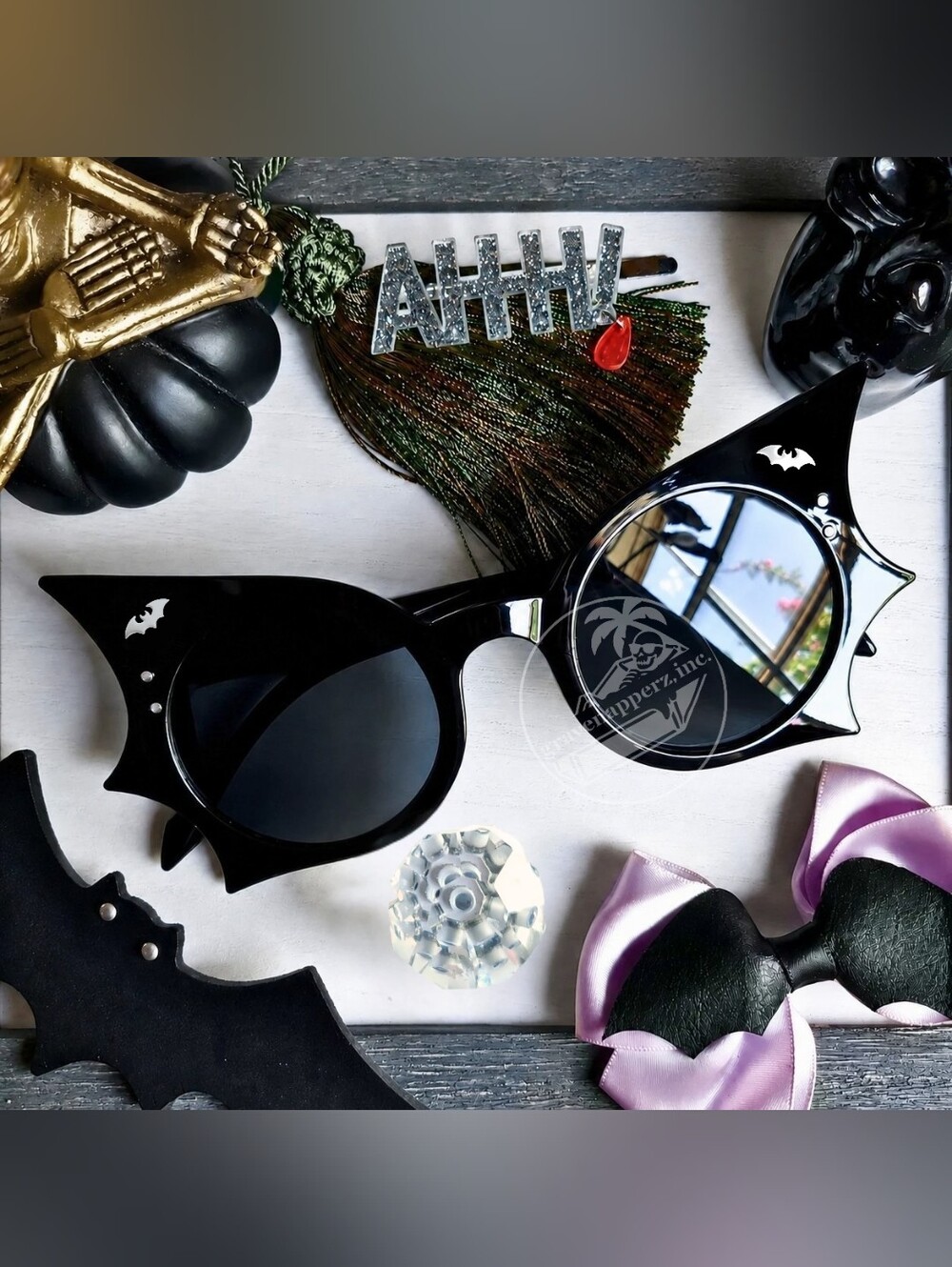 Bat Outta Hell Handpainted Bat Sunglasses Customizable Multicolor Fast Delivery